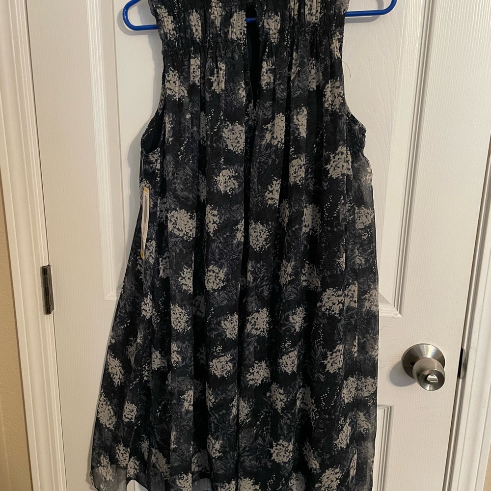 NWT Joie Thelen Baltic Blue sleeveless shift dress floral lace high neck medium
